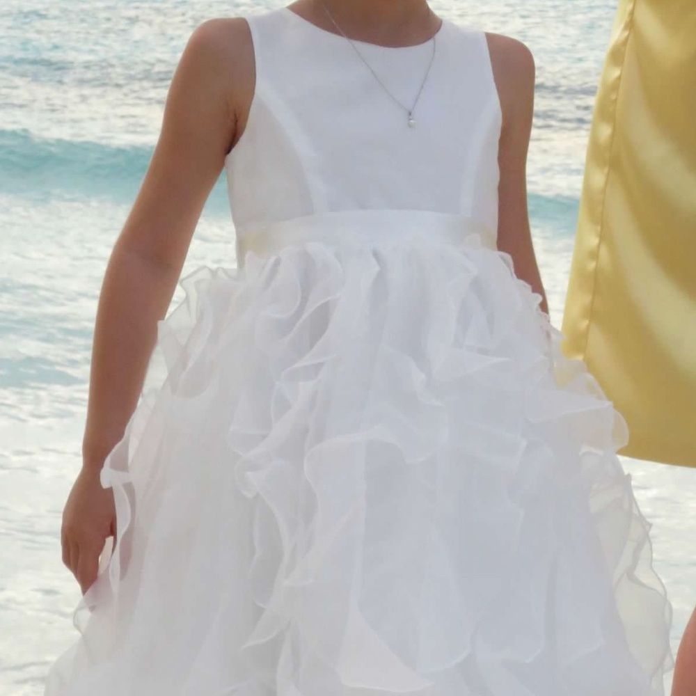 Girls Size 6, David's Bridal Flower Girl Dress, Cream